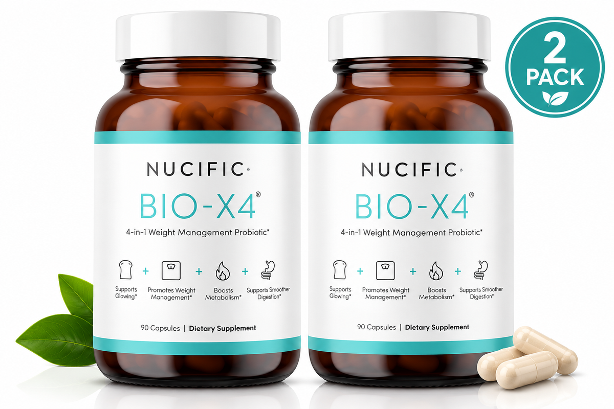 Nucific BIO-X4 – 2 Pack, 90 Capsules Each | 4-in-1 Weight Management Probiotic Supplement