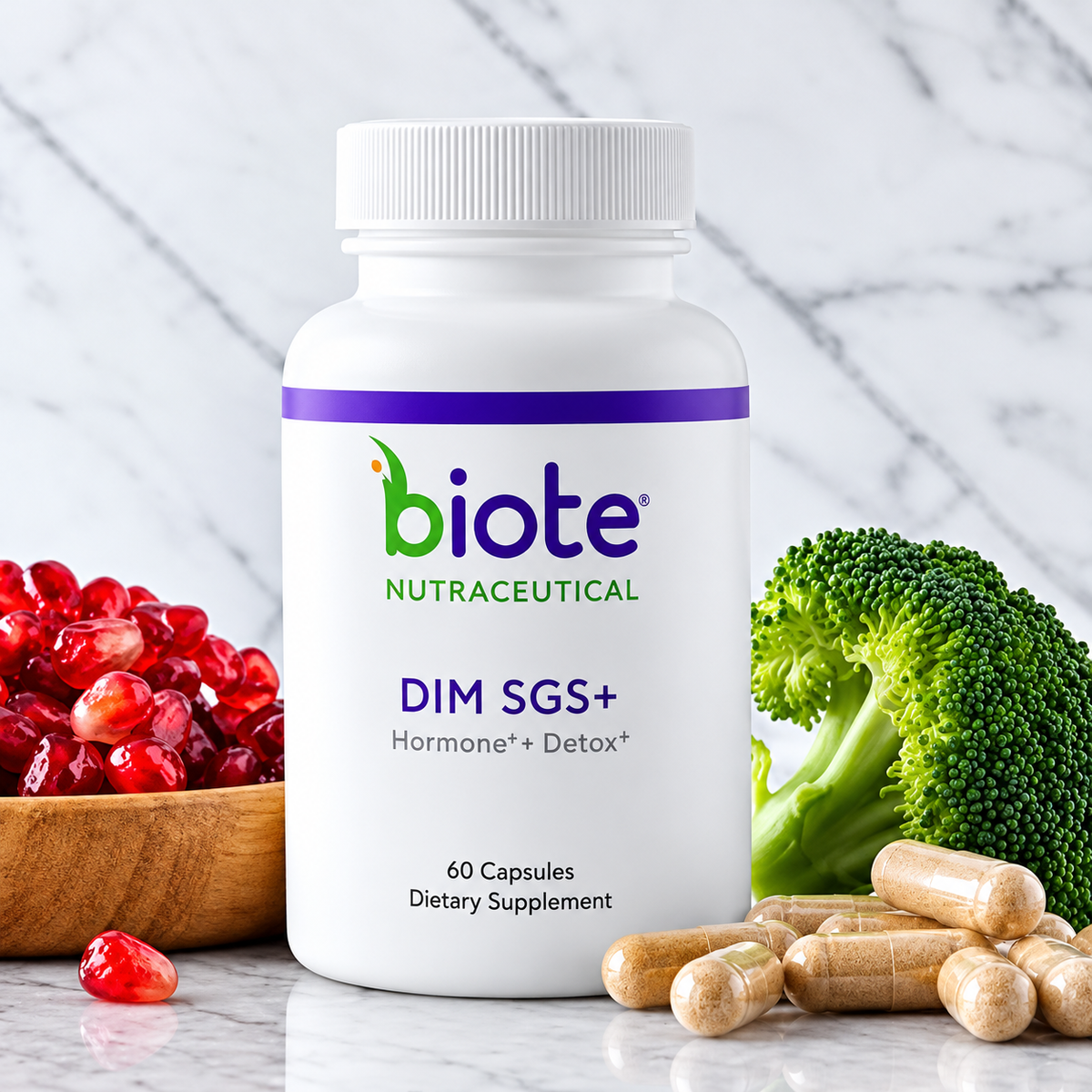 Biote DIM SGS+ Hormone+ Detox+ – 60 Capsules Dietary Supplement